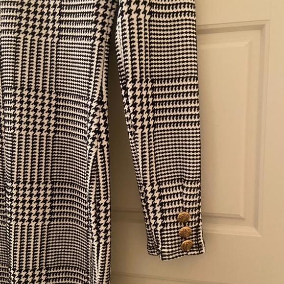 EUC plaid mini dress with gold accent buttons - Picture 5 of 6